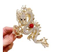 Pinces à cheveux en métal - Année du dragon - Design Dargon - Antidérapantes - Accessoires de cheveux de fête pour femmes et filles
