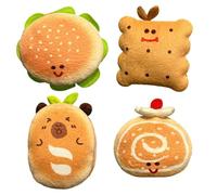 Pinces à cheveux en peluche en forme de nourriture, 4 pièces, accessoires doux pour petites filles, Barrettes en épingle à cheveux faciles à utiliser