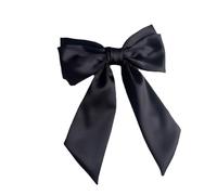 Pinces à cheveux en satin noir avec nœud vintage pour fête d'anniversaire