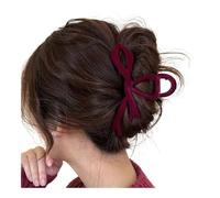 Pinces à cheveux en velours rouge avec nœud - Automne et hiver - Cadeau français élégant - Épingle à cheveux coréenne - Accessoires pour cheveux féminins (violet)