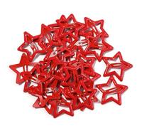 Pinces à cheveux étoiles colorées BB for filles Y2K, Barrettes étoiles mignonnes for femmes, Clip à pression en métal Simple, accessoires de coiffure, bijoux de cheveux, 50 pièces(Red)