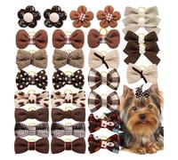 Pinces à cheveux for chien, nœuds de cheveux de chien 10 pièces nœuds de cheveux de chien bandes de caoutchouc for animaux de compagnie petit chien chat nœud papillon chiens mignons nœuds for chiens t