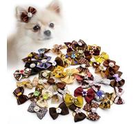 Pinces à cheveux for chiens, 50 pièces, bandes en caoutchouc, nœud papillon for animaux de compagnie, petits chats, chiens mignons for accessoires de toilettage