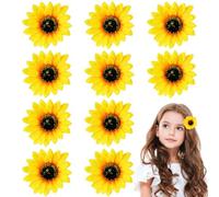 Pinces à Cheveux,Forreen 10 Pièces 10CM Barrettes à Cheveux Hawaii Tournesol Grand Belle Épingle à Cheveux pour Lady Girls Party Beach Vacances de Mariage Décoration