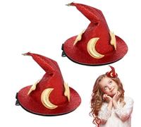 Pinces à cheveux Halloween, petites pinces à cheveux fantomatiques,Pince à cheveux pour chapeau de magicien Halloween 2 pièces | Épingles à cheveux avec chapeau de magicien pour coiffe en co