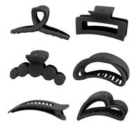 Pinces à cheveux, légères, légères, solides, antidérapantes pour cheveux épais, cheveux fins et bouclés, pinces vintage des années 90 pour femmes et filles (noir mat)