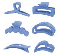 Pinces à cheveux, légères, légères, solides, antidérapantes pour cheveux épais, cheveux fins et bouclés, pinces vintage des années 90 pour femmes et filles (bleu mat)