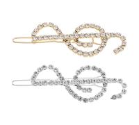 Pinces à Cheveux Lot de 2 avec Cristaux Note de Musique, en Alliage | Style Vintage et Voyant, Usage Polyvalent, Peut Servir de Broche ou Pince à Cravate, pour Mariages et Scène