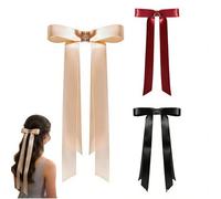 Pinces à cheveux magnétiques 2 en 1 sans couture avec nœud papillon pour femmes et filles (noir + or rose + bordeaux)