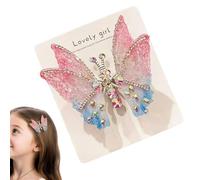Pinces À Cheveux Papillon Animées Épingles 3D strass colorées scintillantes