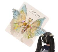 Pinces À Cheveux Papillon Animées Pinces Volantes 3D À Strass | Barrettes à cheveux papillon pour filles Pour Fêtes Vacances Mariage Été