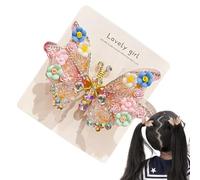 Pinces À Cheveux Papillon Animées Pinces Volantes En Strass 3D Colorées