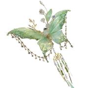 Pinces à cheveux papillon pinces à cheveux féeriques exquises avec pompon accessoires de fée verte pour séance photo vacances de Noël Cosplay