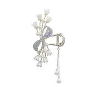 Pinces à cheveux, pinces à griffes 1 pièce élégante pince à cheveux en perles pince à griffes corolle épingle à cheveux en métal barrette fille tendance accessoires for cheveux-B(B)