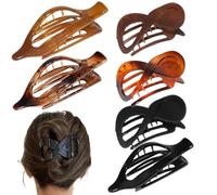 Pinces à cheveux plates : ensemble de 6 épingles à cheveux horizontales non coulissantes, barrette en forme de banane | Une prise en main confortable pour les cheveux avec un design vintage qui est
