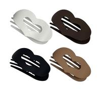 Pinces à cheveux plates pour femmes, lot de 4 barrettes antidérapantes polystyrène en forme de cœur, cheveux épais ou longs, accessoires tendance pour filles, mariages, 9,5 x 5 x 3,5 cm