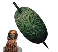 Pinces à cheveux pour femmes - Pinces à cheveux en cuir de forme ovale | Pince à cheveux en cuir avec bâton | Élastique pour les rassemblements, sortir ensemble, des soirées, écoles