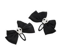 Pinces à cheveux pour Halloween avec tête de mort - Décorations punk rock noires pour femmes et filles