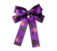Pinces à cheveux pour Halloween, grandes épingles à cheveux en ruban avec motifs citrouille, fantôme, chauve-souris, dentelle 3D, accessoires de nœud double couche pour femmes et filles