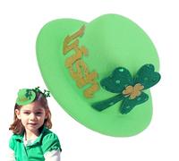Pinces à cheveux pour la Saint-Patrick, chapeau haut de gamme vert avec trèfle - Pour fêtes, fêtes, carnaval, cosplay, célébration