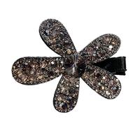 Pinces à cheveux scintillantes, barrettes florales 3D en strass, épingle à cheveux de taille standard avec métal, accessoire de cheveu élégant, épingle à la mode avec un design brillant, bijo