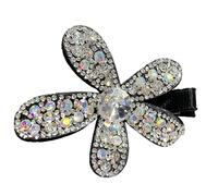 Pinces à cheveux scintillantes, barrettes florales 3D en strass, épingle à cheveux de taille standard avec métal, accessoire de cheveu élégant, épingle à la mode avec un design brillant, bijo