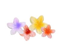 Pinces à Cheveux - SHOP-STORY - FLOWHAIR - Lot de 4 - Anti-Dérapantes - Fleurs Hawaïennes - Couleurs Vives
