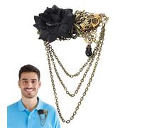 Pinces à cheveux steampunk | Broche crâne vintage pour femme - Motif tête de mort punk gothique couvre-chef pour soirée, rendez-vous, fête, usage quotidien