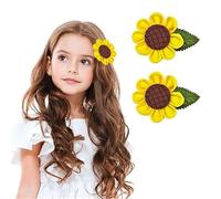 Pinces à cheveux tournesol pour femme - Accessoires de cheveux en forme de tournesol - Jaune - Barrette à cheveux fine pour frange - Pince crocodile pour femme - Barrette à cheveux épaisse - Pinces à