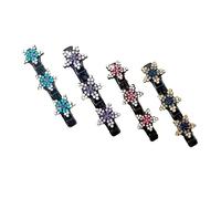 Pinces à cheveux tressées en pierre de cristal étincelante en forme de dent - Barrettes à strass - Petite barrette à clip