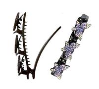 Pinces à cheveux tressées papillons,pinces à cheveux tressées - Filles Femmes Tresse Bijoux Coiffure Barrette - Pinces à cheveux mode Braider épingle à cheveux mignonne pince à bec de canard pour l'éc