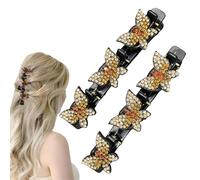 Pinces à cheveux tressées pour femmes, pinces à cheveux tressées papillons | Filles Femmes Tresse Bijoux Coiffure Barrette,Pinces à cheveux mignonnes, épingle à cheveux tressée, pince à bec de canard,