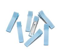pinces à cheveux vierges Lot de 20 barrettes plates en ruban crocodile for cheveux, accessoires fabrication bijoux, épingles à for filles(Light Blue)