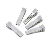 pinces à cheveux vierges Lot de 20 barrettes plates en ruban crocodile for cheveux, accessoires fabrication bijoux, épingles à for filles(Light Grey)