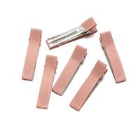 pinces à cheveux vierges Lot de 20 barrettes plates en ruban crocodile for cheveux, accessoires fabrication bijoux, épingles à for filles(Pink)