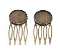 pinces à cheveux vierges Lot de 5 ou 10 peignes à cheveux en métal avec dents base, pinces, accessoires bijoux faire soi-même for femmes et mariages(20mm Bronze 10pcs)
