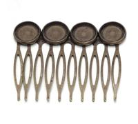 pinces à cheveux vierges Lot de 5 ou 10 peignes à cheveux en métal avec dents base, pinces, accessoires bijoux faire soi-même for femmes et mariages(12mm Bronze 5pcs)