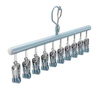 Pinces à cintres pour pantalons, base en métal véritable, lien à prise rapide, crochet ferme, unité de charge élevée, support de rangement de vêtements avec 10 clips | Organisateur de vêtements pour