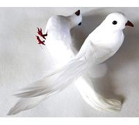 Pinces à clip, fil de serrage, pour couple de colombes blanches, couple de colombes de mariage, décoration de mariage, fil de 18 cm