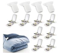 Pinces à couette - Lot de 12 - 3,5 x 4 x 1,7 cm - Pinces à couette robustes - Fixations résistantes - Pinces pour housse de couette