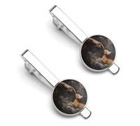 Pinces à cravate pour homme « Dieu créa les chats », épingles à cravate, accessoires de costume formel (lot de 2)