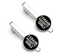 Pinces à cravate pour hommes « Je fesse les vilaines filles » (lot de 2) - Accessoires pour costumes formels et professionnels