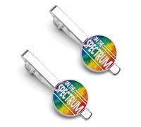 Pinces à cravate Slut On The Spectrum 1 pour hommes, argentées, rondes, lot de 2, pour mariage, anniversaire, affaires, remise de diplômes