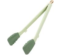 Pinces à Dessert Multifonctions Vertes en Métal Silicone ABS, Motif Chat | Poignée Sûre pour Aliments Chauds, Surface Lisse, Boucle Suspendre, Compatible Desserts et Œufs Durs