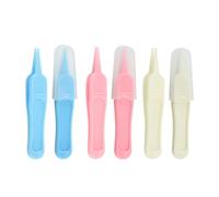 Pinces à Épiler, 6 Pcs Pinces à Epiler pour Bébé, Sécurité pour Bébé Brucelles Pince à épiler, Pinces de Nettoyage du Nez, Pince à Épiler Plastique à Tête Ronde