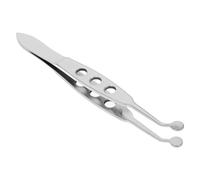 Pinces à Épiler de Massage des Paupières en Acier Inoxydable Argenté | Outil pour Glande de Meibomius, Pointe Ronde Ergonomique, Usage Professionnel, Hygiène Oculaire