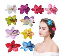 Pinces à fleurs pour cheveux | 10 Pinces artificielles bohèmes hawaïennes | Épingles à cheveux fleur | pour Été Printemps Plage Vacances Voyages Festivals Mariage