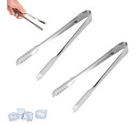 Pinces à glace 2 pièces, pinces à salade en acier inoxydable pinces à aliments pince pour servir des aliments salade sucre café glace cuisine à domicile (Mirror Glossy)