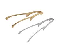 Pinces à Griller Pinces de Cuisson à Long Manche en Acier Inoxydable Outils de Cuisine Antidérapants Résistants à la Chaleur pour Les Buffets de Barbecue Or et Argent 25,7 cm 2