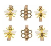 Pinces à linge en bois 3,5 x 2,5 cm - Abeilles - Rayher Jaune G